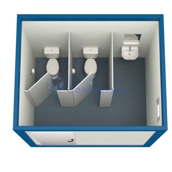 container sanitar bistrita 3metri 2wc albastru