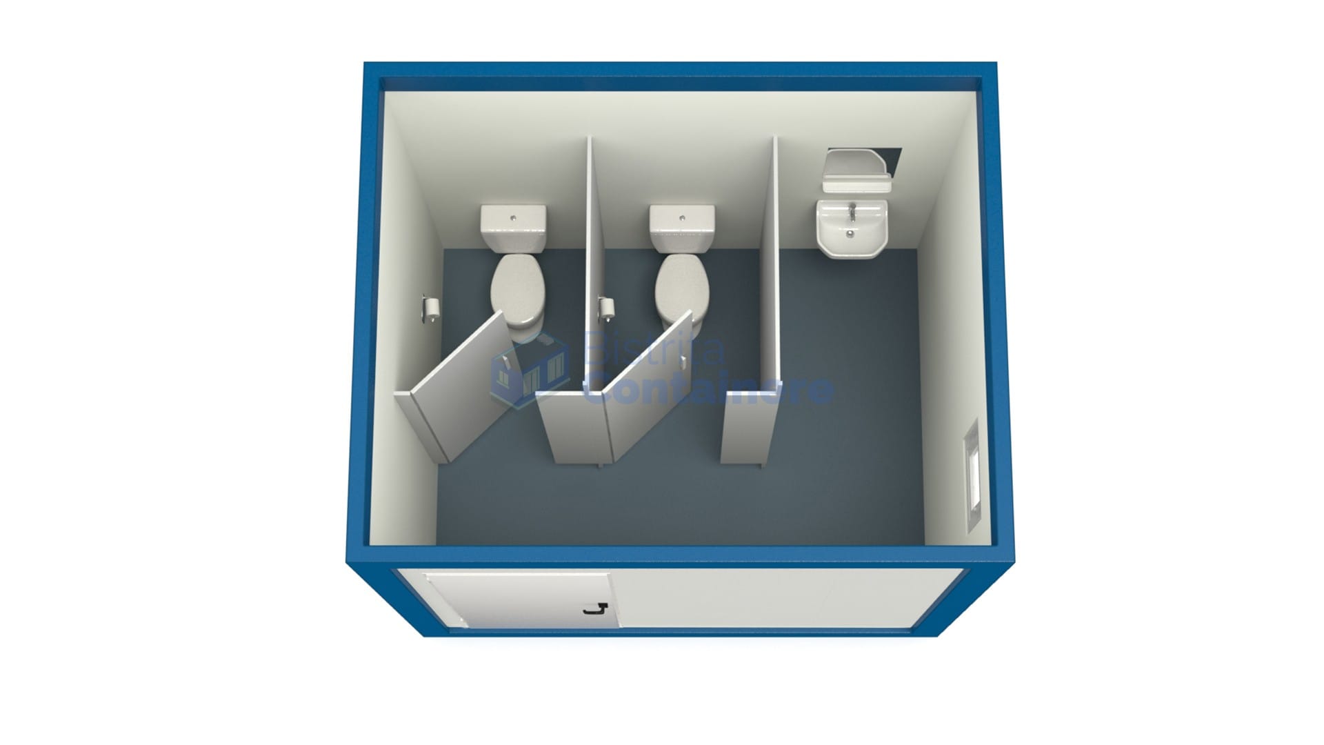 container sanitar bistrita 3metri 2wc albastru