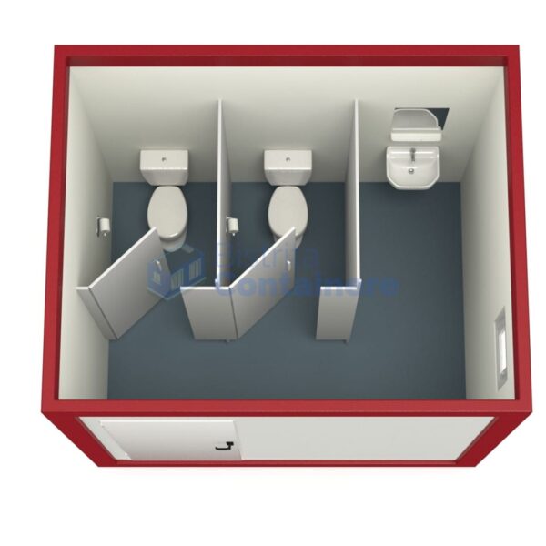 container sanitar bistrita 3metri 2wc rosu