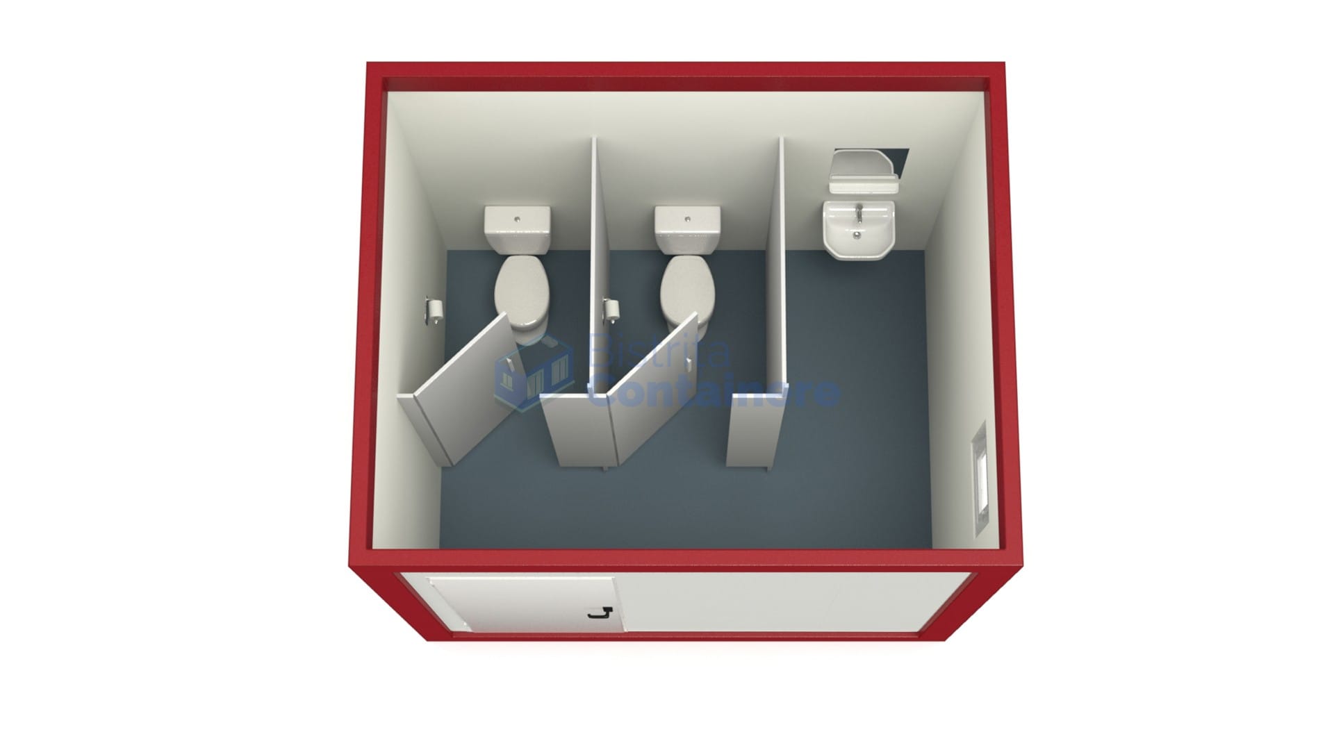 container sanitar bistrita 3metri 2wc rosu