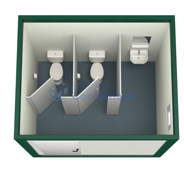 container sanitar bistrita 3metri 2wc verde