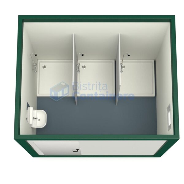 container sanitar bistrita 3metri 3dusuri verde
