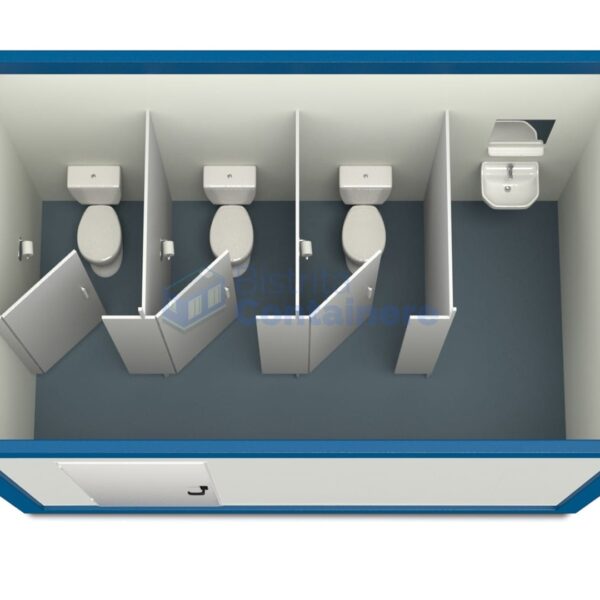 container sanitar bistrita 4metri 3wc albastru