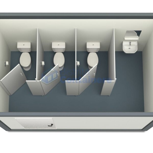 container sanitar bistrita 4metri 3wc gri