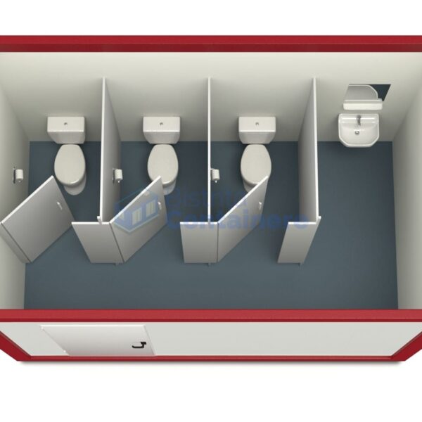 container sanitar bistrita 4metri 3wc rosu