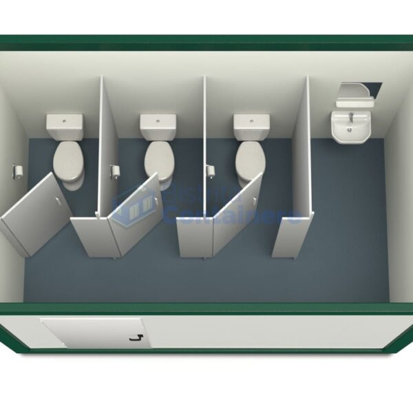 container sanitar bistrita 4metri 3wc verde
