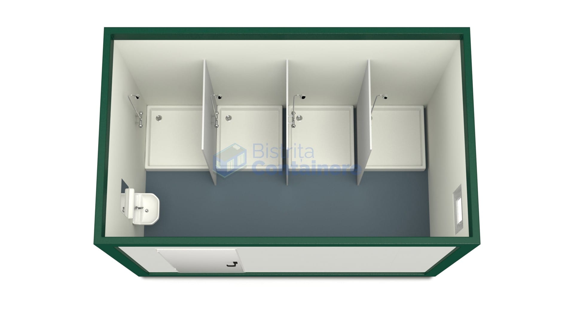 container sanitar bistrita 4metri 4dusuri verde