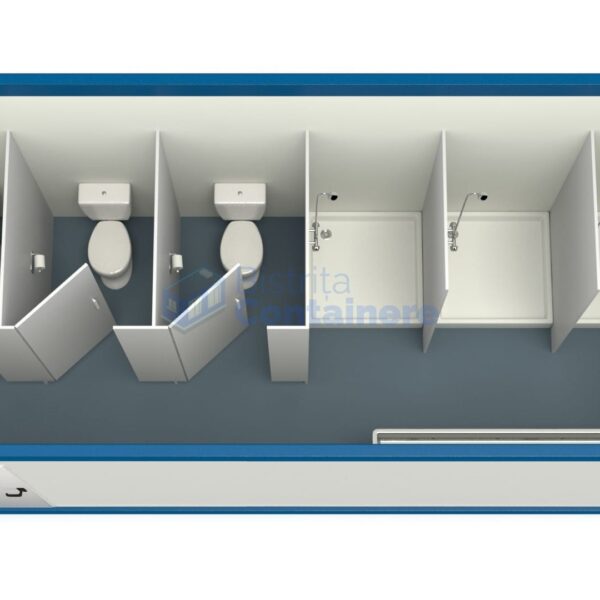 container sanitar bistrita 6metri 3dusuri 3wc albastru