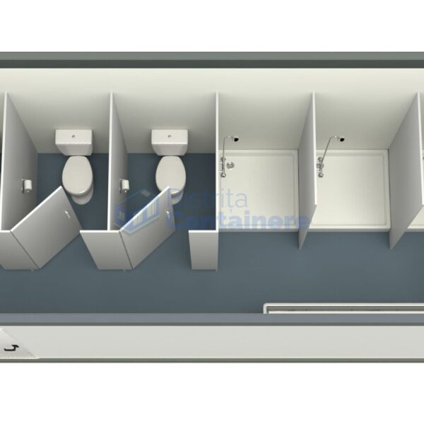 container sanitar bistrita 6metri 3dusuri 3wc gri