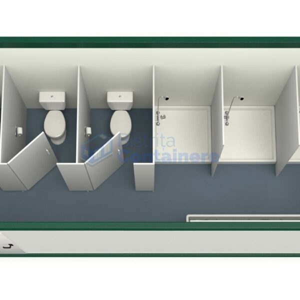 container sanitar bistrita 6metri 3dusuri 3wc verde