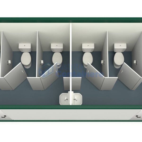 container sanitar bistrita 6metri 5wc verde